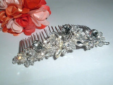 Bridal Crystal and Silver Slide Side Wedding Hair Comb 4.5" NWT