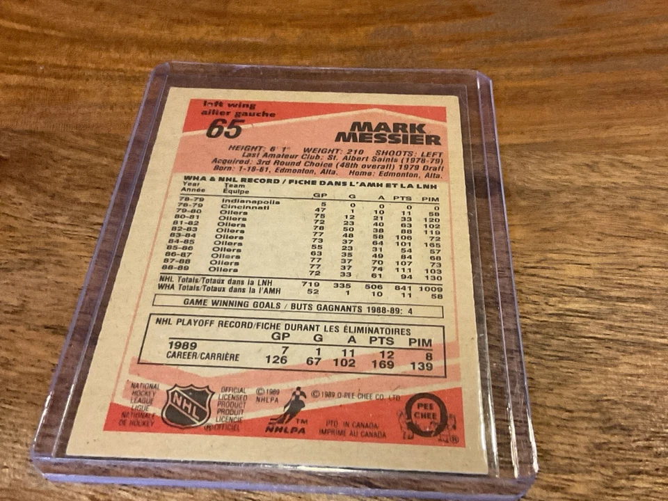 Vtg 1989-90 O-Pee-Chee #65 MARK MESSIER Rangers Oilers Canucks LW NHL HOF NMT - Image 3 of 3