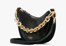 kate spade- Smile- Velvet Small Crossbody w/Chain- Black- NWT- $198