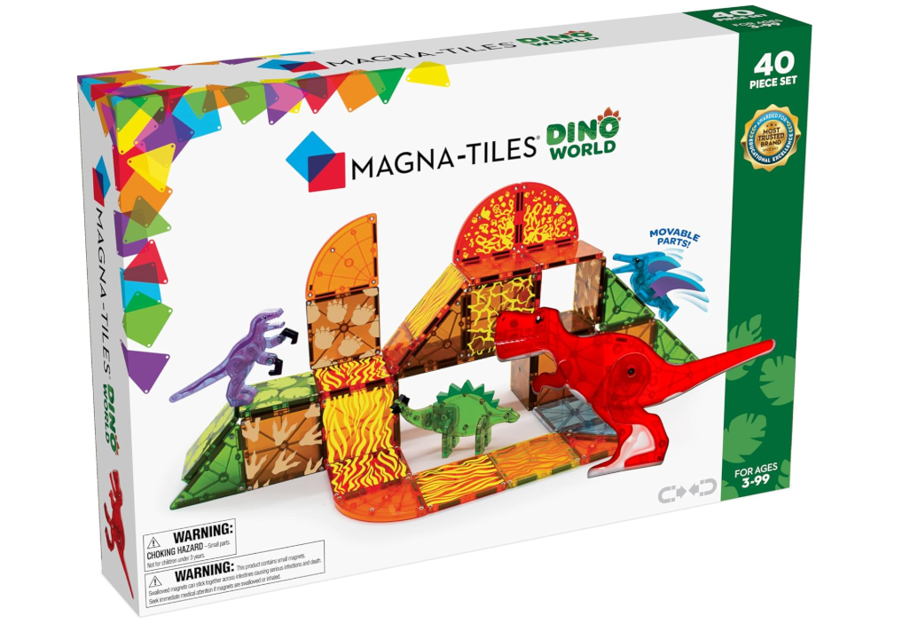 MAGNA-TILES Dino World 40-Piece Magnetic Building Toy for Kids