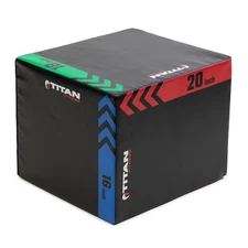 Titan Fitness Heavy Foam Plyometric Jump Box, 16in 18in 20in, Pro-Duty Foam Box