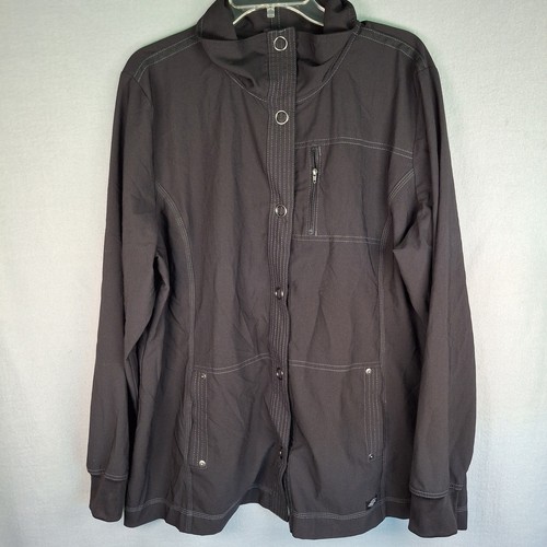Dickies Advance DK345 Snap Front Jacket Women's 2XL Stretch Black Pockets