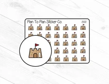 2522~~Sandcastle Date Cover Planner Stickers.