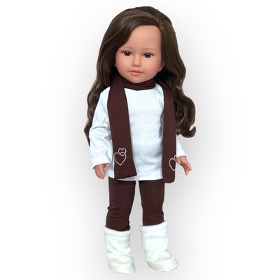 18 Inch Doll Clothes- Khaki and Brown Legging Set With Boots Underwear
