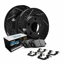 R1 Concepts Whth1 63034 R1 Brake Rotors   D S   Black W  Euro Ceramic Pads