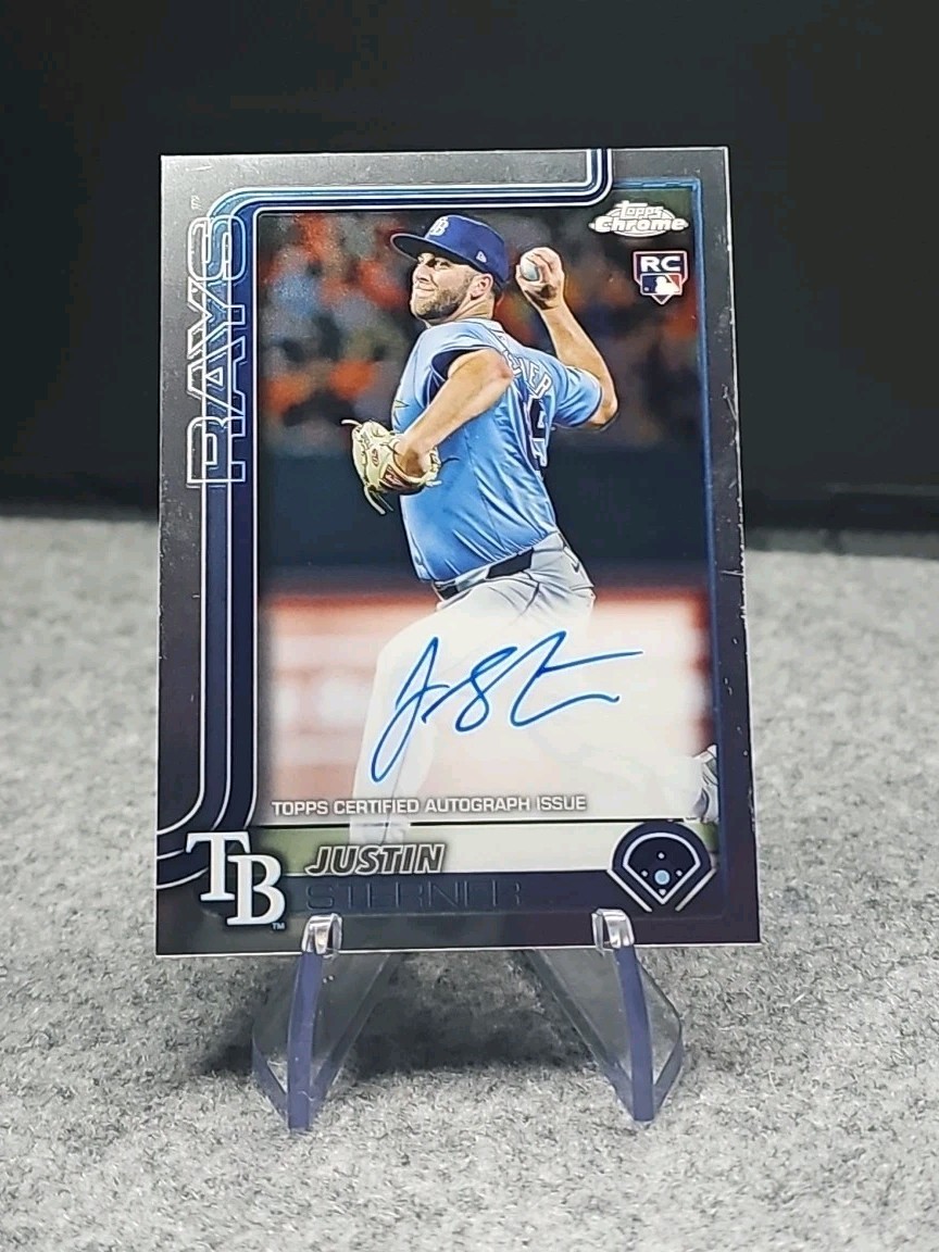 2025 Topps Chrome Justin Sterner Rookie Auto - Tampa Bay Rays