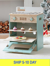 ROBOTIME Wooden Toy Kitchen Oven Playset, Montessori Pretend Play Kitchen Access