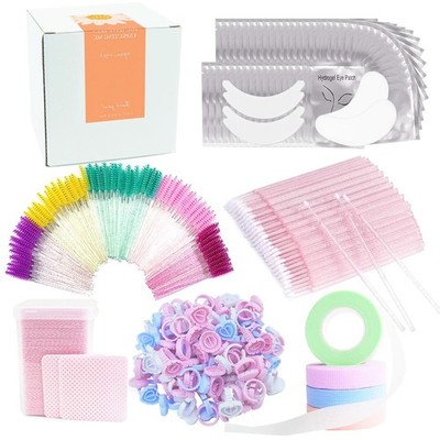 554PCS Lash Extension Kit: Pads, Brushes, Rings, Wipes & Tapes