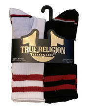 NWT Men  s Socks True Religion Size 10-13 Half Cushion Crews 8 Pair Pack