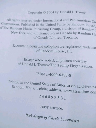 2004 First Edition Hardback Book Think Like a Billionaire By Donald Trump Pics - Picture 11 of 15