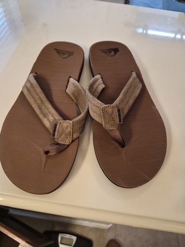 Quiksilver Carver Suede Leather Thong Sandals Brown/Black Men's US 11