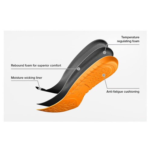 Plantilla de trabajo ARIAT Energy Max para hombre punta cuadrada ancha 9,5 ancha naranja - Imagen 6 de 6