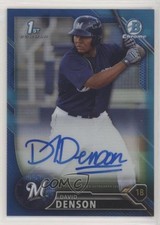 2016 Bowman Chrome Prospect Blue Refractor 80/150 David Denson #CPA-DD Auto z4k