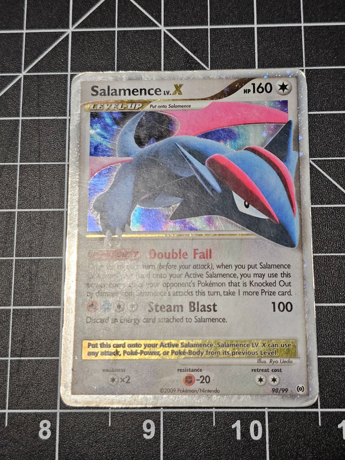 2009 Pokemon ARCEUS SALAMENCE LV X HOLO 98/99 RARE! HP WEAR