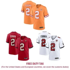 NWT Emeka #2 Egbuka 50th Season Creamsicle/White/Red MEN Stitched Jersey