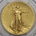 1907 $20 High Relief, Flat Edge Saint Gaudens - PCGS AU 55
