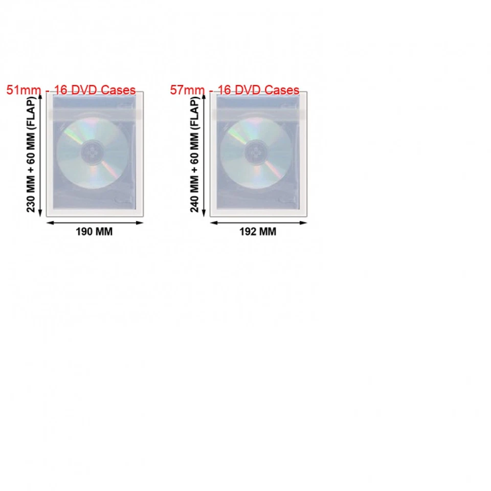 OPP 透明可重新密封塑料包装袋 CD、DVD、蓝光盒(所有尺寸)批量 — 第 2/2 张图片