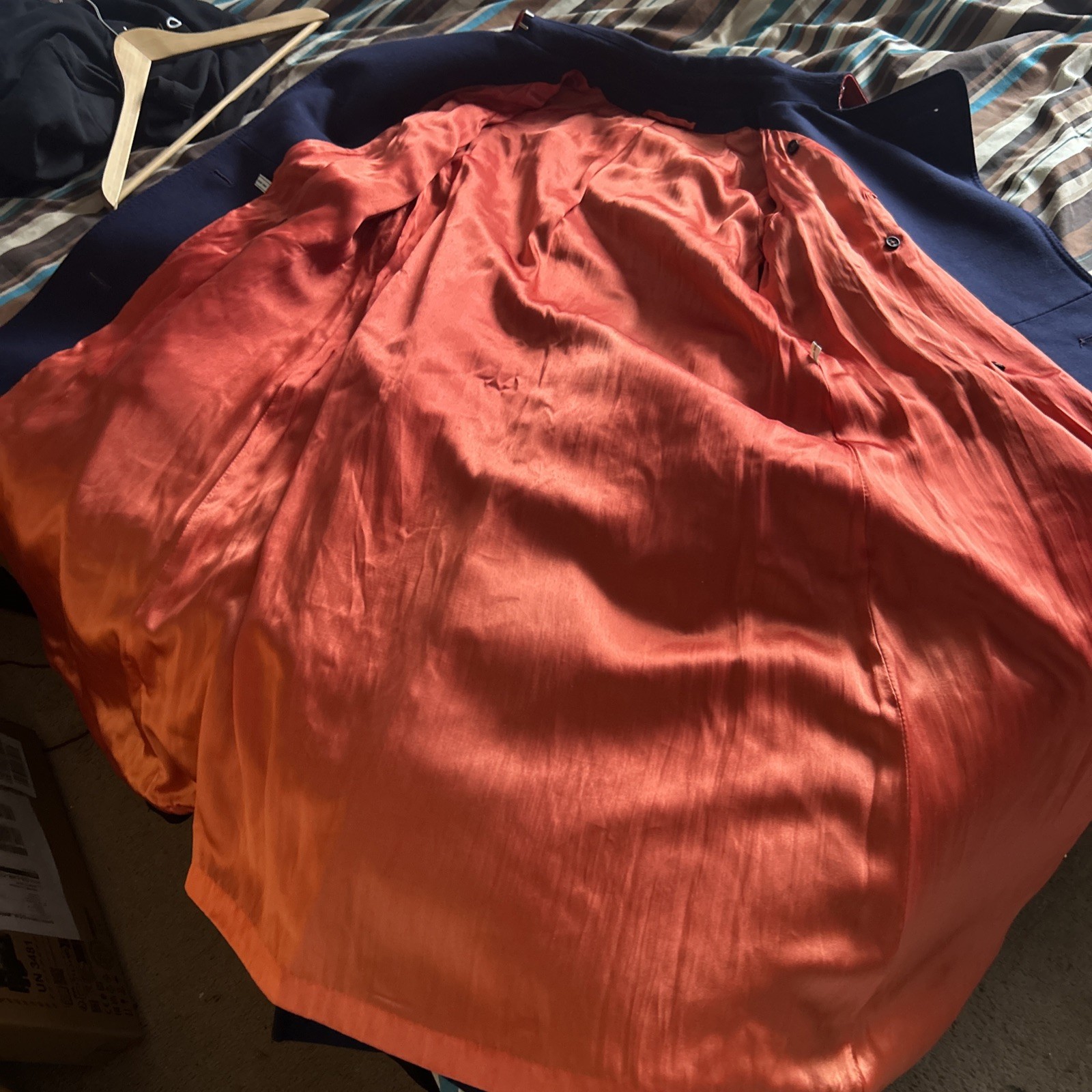 RARE VINTAGE WINDSMOOR BRITISH AIRWAYS CABIN CREW WOOL COAT, RED LINING, SIZE 12 5