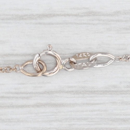 0.15ct Round Diamond Solitaire Pendant Necklace 14k White Gold 16" Cable Chain - Picture 5 of 7