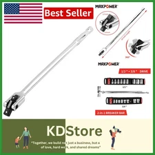 Dual-Drive 18-Inch Breaker Bar with Rotating Head