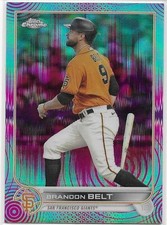 2022 Topps Chrome Sonic Aqua Pink Refractor Brandon Belt Giants 1B #037/199