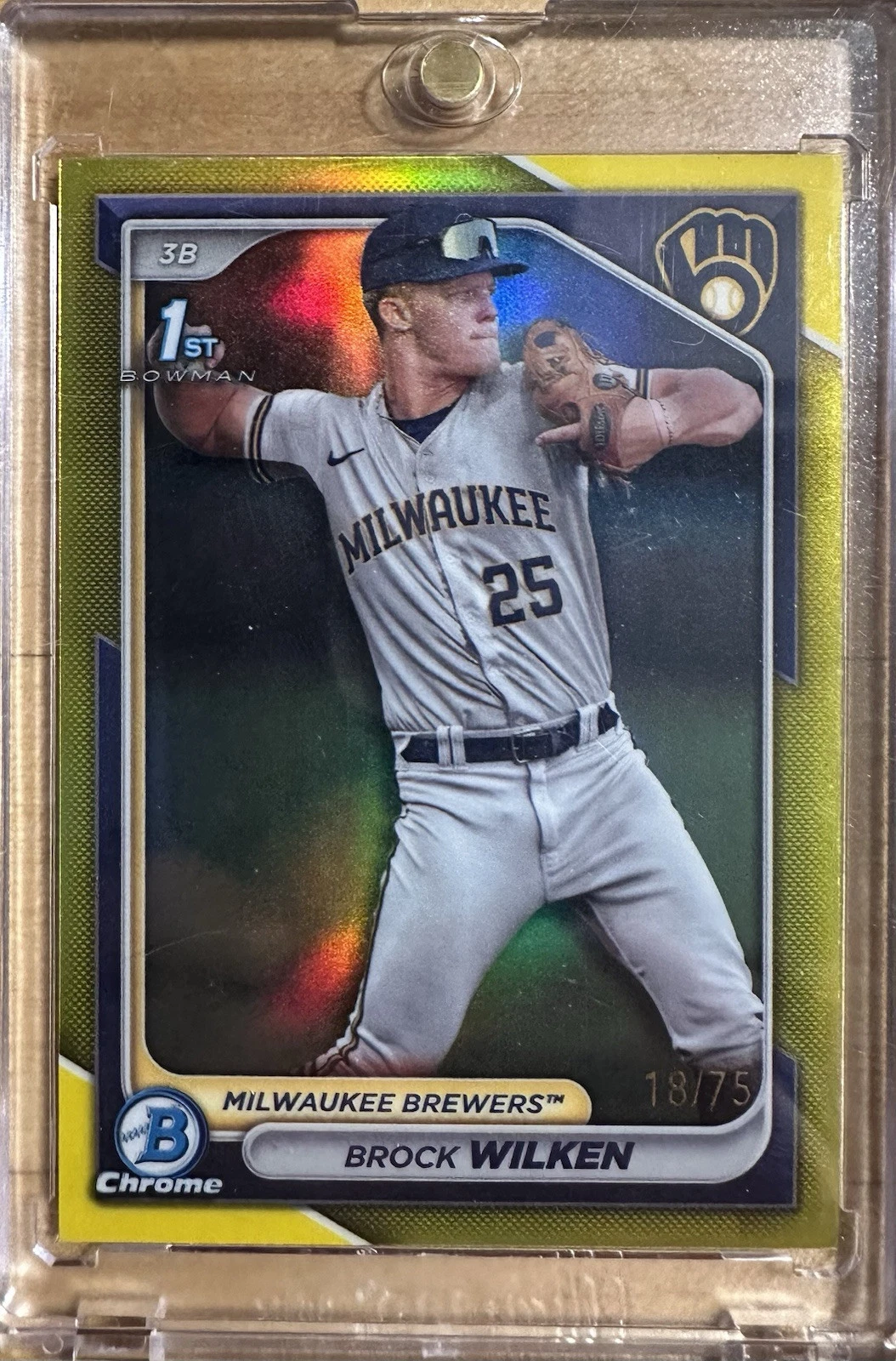 Brock Wilken 2024 Bowman Chrome 1st Bowman Yellow  /75