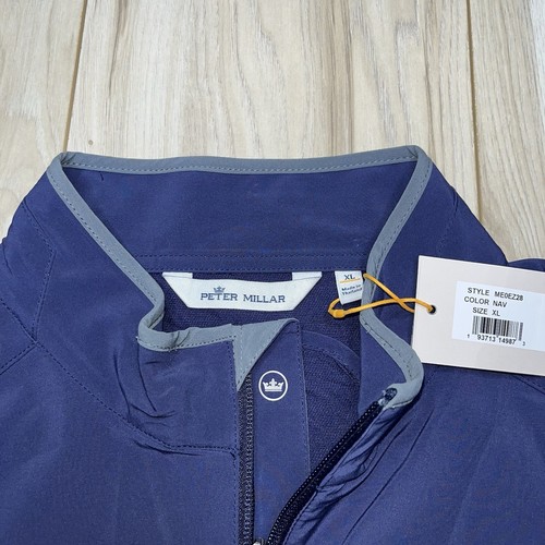 Peter Millar NEW Crown Sport Performance Full Zip Golf Vest Mens Size XL Blue - Picture 5 of 17