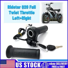 Ebike Full Twist Throttle Grip with 2 Keys Compatible Fit for Ridstar Q20 E-Bike