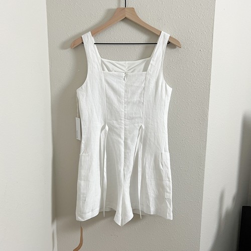 reformation eve linen romper white - Picture 5 of 10