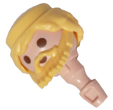 PLAYMOBIL HEAD BEARD WIG BLONDE CURLY BLONDE HAIR VIKING GALLIAN BARBARIAN ROMAN