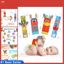 Baby Wrist Rattles Foot Finder Socks Set Newborn Sensory Toy 0-3 6-12 Months