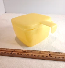 Tupperware Cheese Slice Singles Keeper Forget-Me-Not Square Hanging Yellow EUC