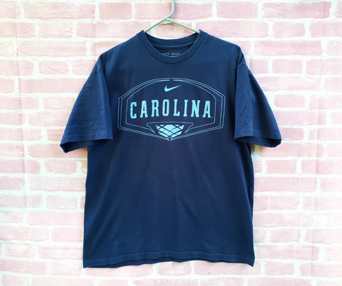 🔥 North Carolina Tar Heels Basketball Nike Blue Shirt Men's Medium M Loose Fit