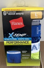 NEW Hanes X-Temp Boy  s Tagless Cooling Boxer Briefs Size Large 12-14 6 Pack