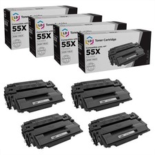 4 Pack LD CE255X 55X Black Toner Cartridges for HP LaserJet P3015 M521 M525
