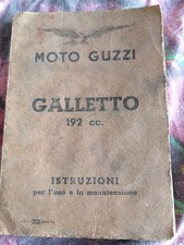 MOTO GUZZI GALLETTO 192cc Istruzioni x Uso e Manutenzione ORIGINALE