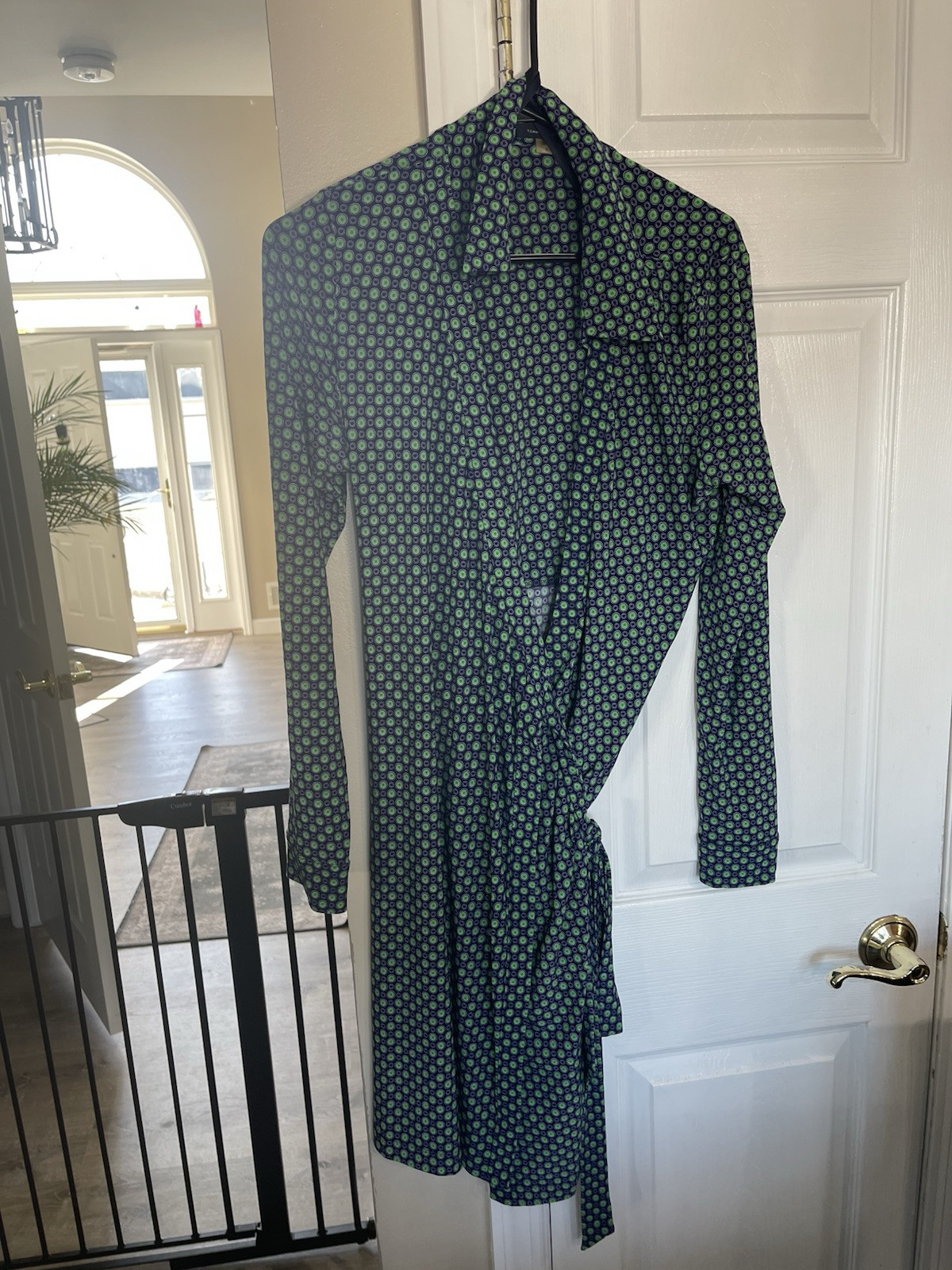 Vintage Tommy Hilfiger Dot Print Wrap Dress Size 10 Long Sleeve Collared