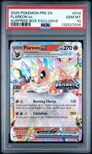 Pokemon Flareon ex - (Prismatic Evolutions Stamp) 014/131 PSA 10 GEM MINT