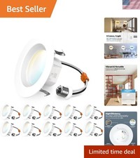 Sunco 10 Pack 4 Inch Dimmable LED Recessed Lights - Selectable CCT 2700K-5000K
