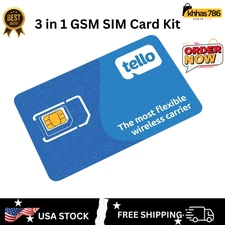 Tello Mobile - Bring Your Own Phone - 3 in 1 GSM SIM Card Kit *NEW*