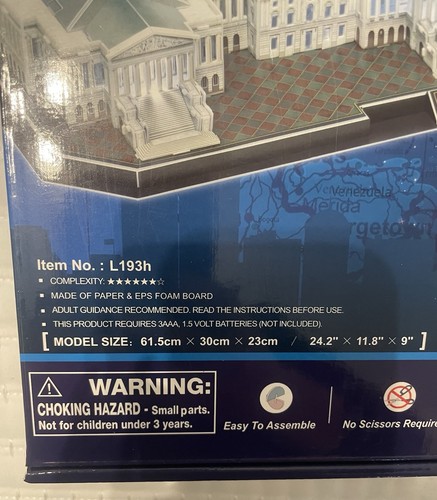 CubicFun LED U.S. Capitol 3D Puzzle, Lighting Up Building Model Open Box / New - Picture 2 of 19