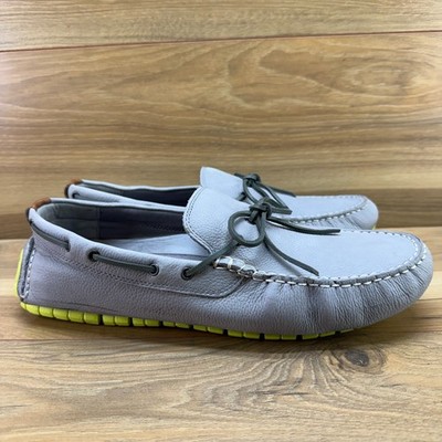 Cole Haan Zero Grand Driving Loafers Mens 10 M Gray Nubuck Leather Moc Toe Light
