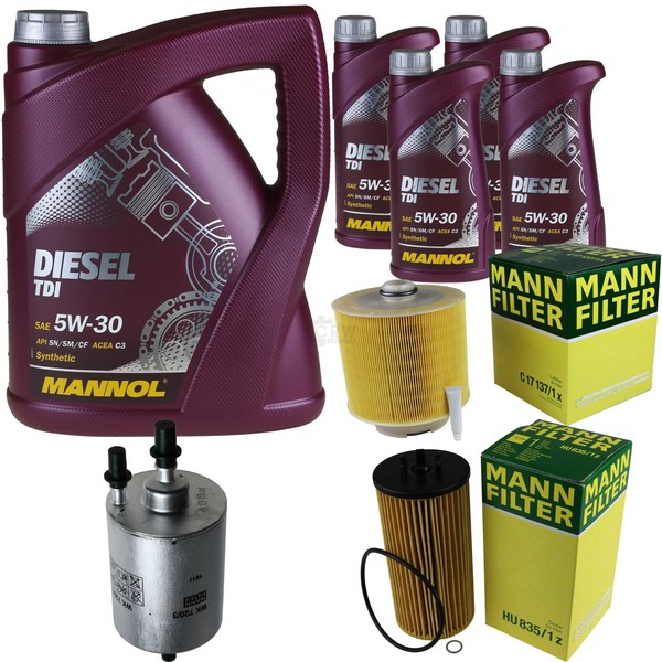 MANN-FILTER Inspektionspaket 9L Mannol Diesel Tdi 5W-30 FüR Audi A6 Avant 4.2-image