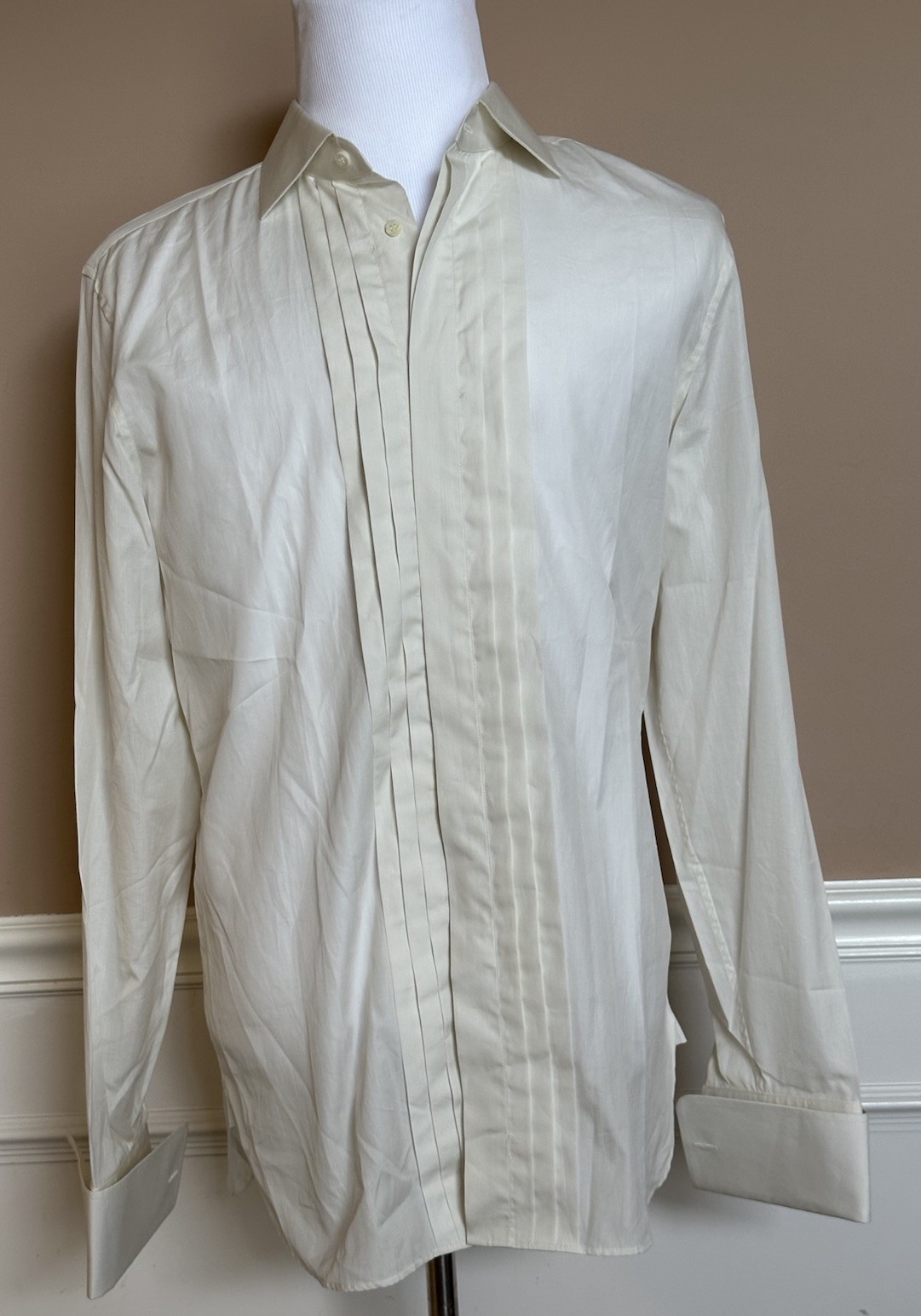 Gucci Soft White Tuxedo Dress Shirt 42/16.5 Italy 581432 NWT