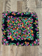 Vintage 1980s Liz Claiborne Vibrant Color Floral Rayon Scarf Wrap Made in Japan