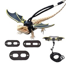Bearded Dragon Harness Set Lizard Leash with Wing Adjustable for Reptiles