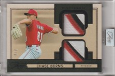 2025 PANINI THREE & TWO ⚾ CHASE BURNS ⚾ ROOKIE LOGO DUAL JERSEY  🔥8/8🔥 REDS