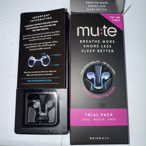 Rhinomed Mute Nasal Dilator Snore Reduction Anti-Snoring Trial Pack S/M/L Sealed - Picture 2 of 11