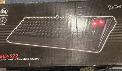 Perixx Periboard-522 Wired Trackball Mechanical Keyboard, Full Size, black