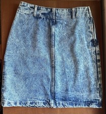 Vtg 80s Limited Express Acid Wash Denim Skirt Sz 9 Made in USA High Waist